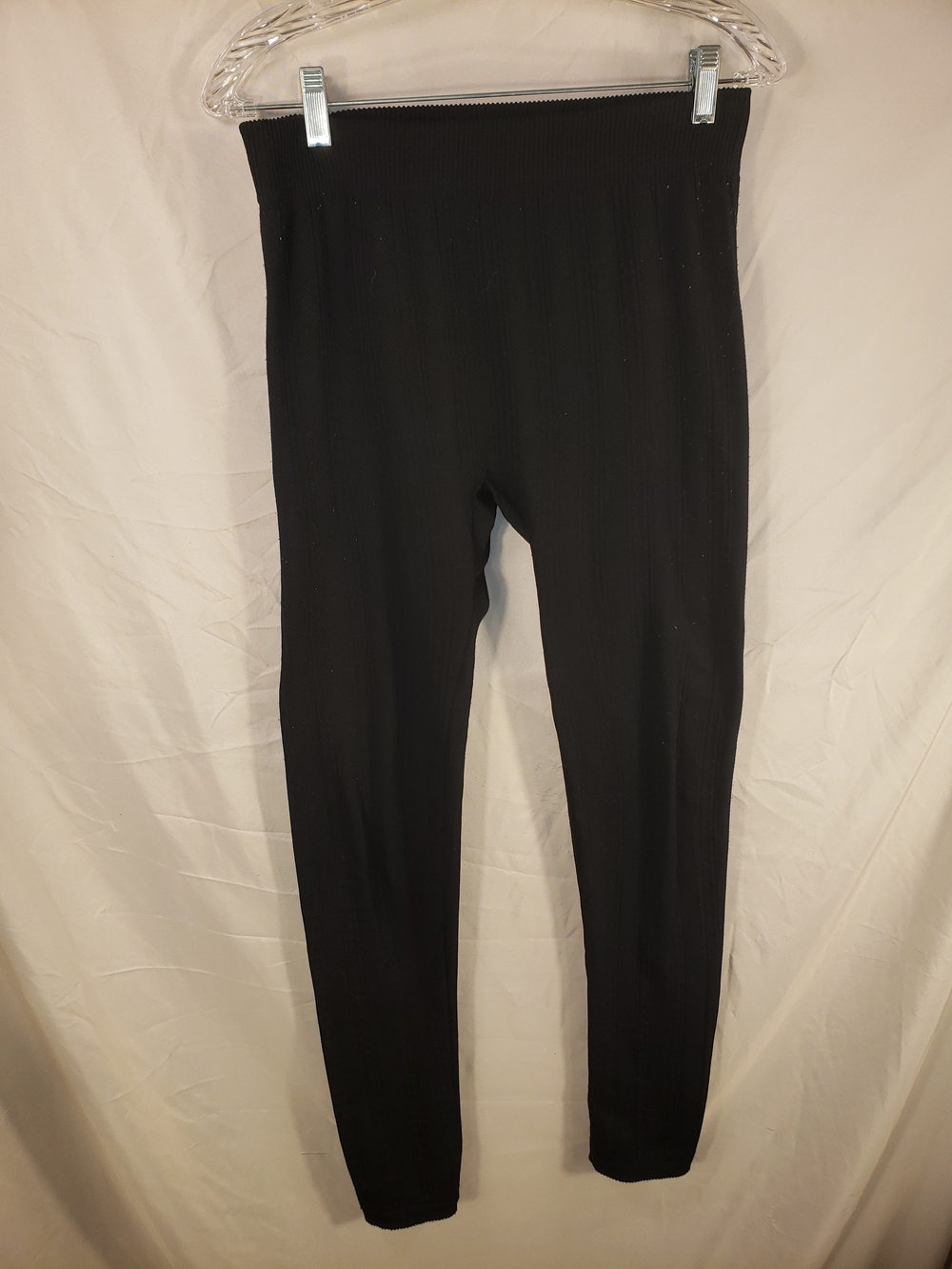 Women's Chances R Black Ribbed High-Waist Leggings - 1X